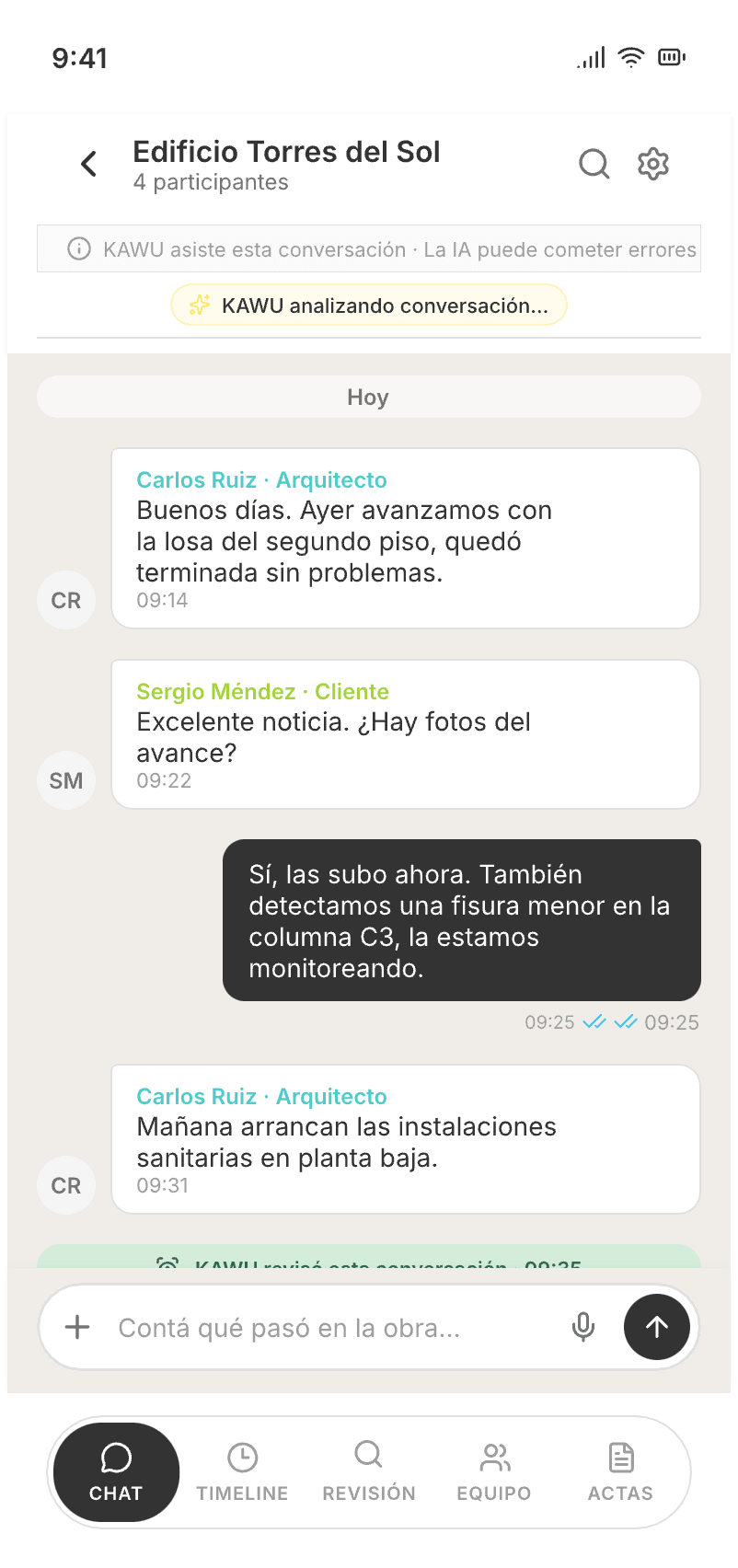 Chat de proyecto KAWU